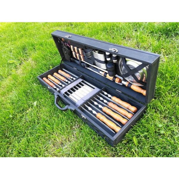 Набір шампурів BLACK BOX в дерев'яному кейсі (M-016)