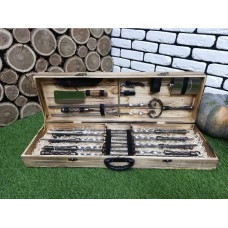 Набір шампурів BLACK BOX в дерев'яному кейсі (С-002)