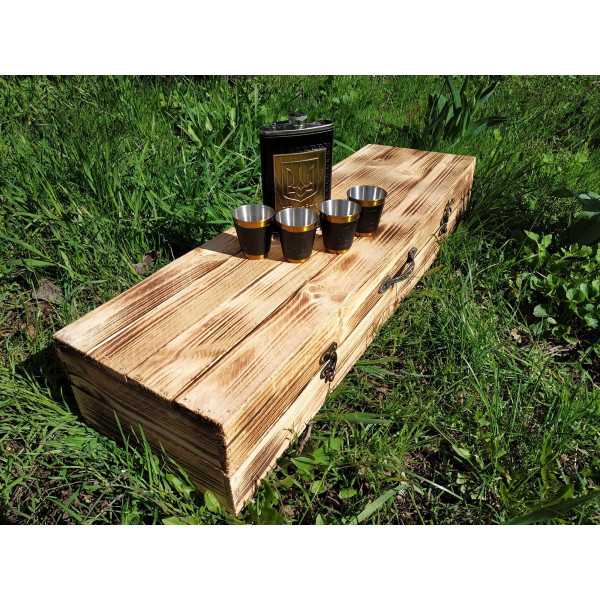 Набір шампурів КИЗЛЯР подарунковий у дерев'яному кейсі (2031)