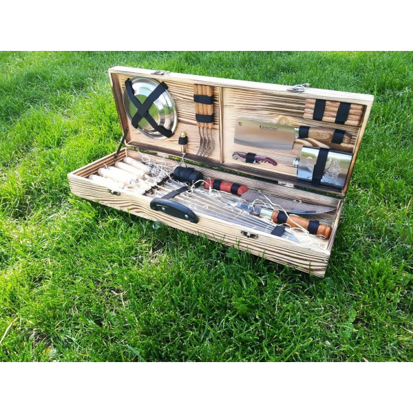 Набір шампурів ПЧАК у дерев'яному кейсі (К-002)