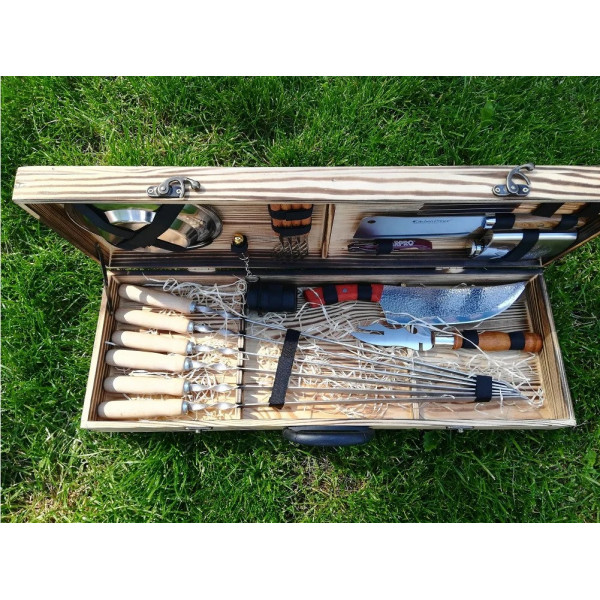 Набір шампурів ПЧАК у дерев'яному кейсі (К-002)