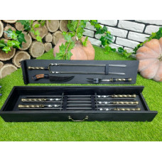 Набор шампуров в деревянном кейсе (V-106)