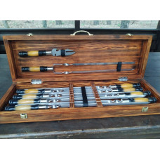 Набір шампурів у дерев'яному кейсі №1