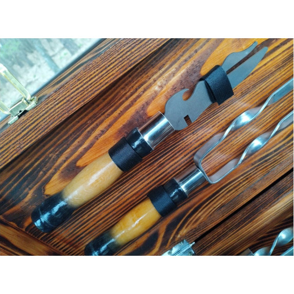 Набір шампурів у дерев'яному кейсі №2