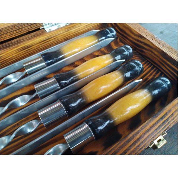 Набір шампурів у дерев'яному кейсі №2