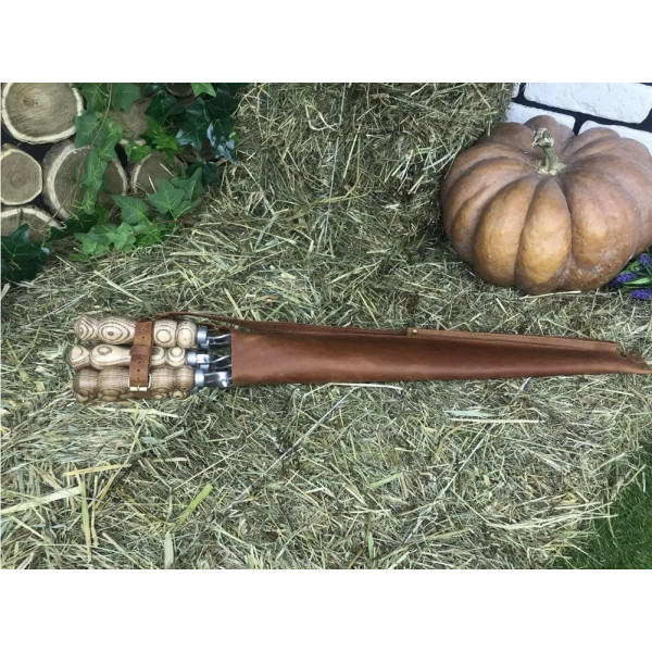 Набір шампурів у кожаному чохлі Master (E-007)