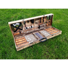 Набір шампурів та аксесуарів у дерев'яному кейсі (013 NEW)