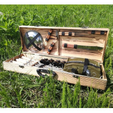 Набір шампурів та аксесуарів у дерев'яному кейсі (К-005)