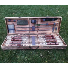 Набор шампуров подарочный в деревянном кейсе (V-011)