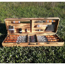 Набор шампуров подарочный в деревянном кейсе (М-020)