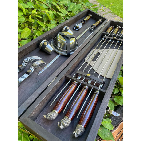 Набор шампуров ручной работы BRONZ