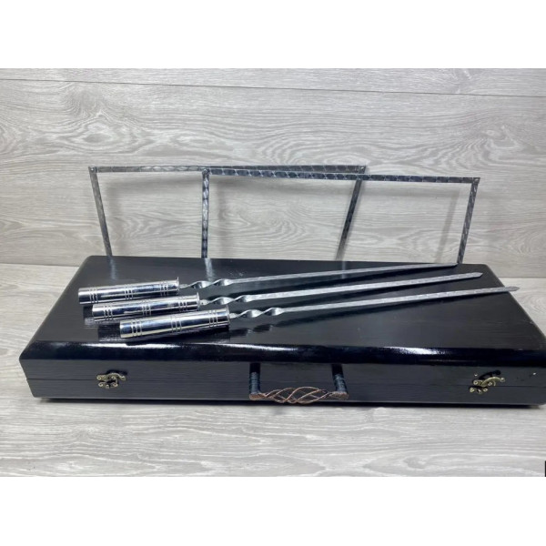 Набір шампурів подарунковий Silver Black (7904)