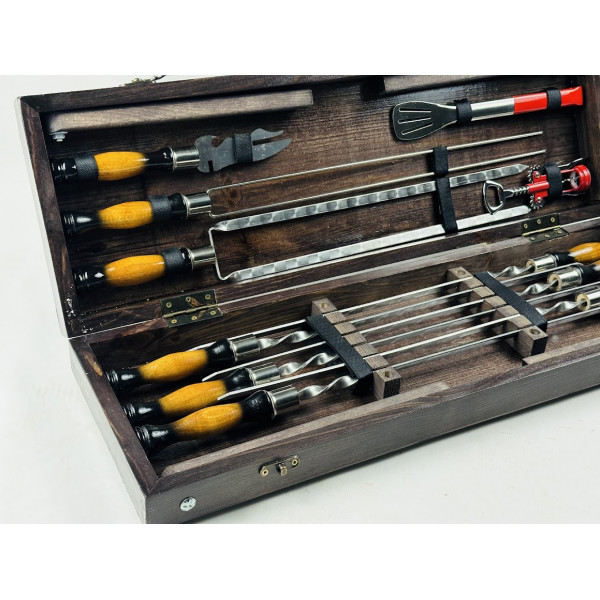 Набір шампурів подарунковий у кейсі (7623)