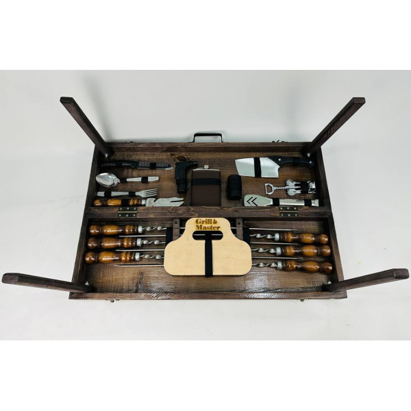 Набор подарочных шампуров в кейсе-столике (7620)