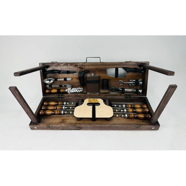 Набор подарочных шампуров в кейсе-столике (7620)