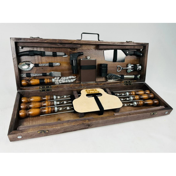 Набор подарочных шампуров в кейсе-столике (7620)