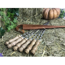 Набір шампурів у кожаному чохлі Master (E-007)