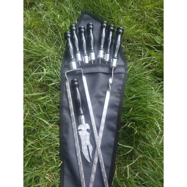 Набор: шампур, вилка, двойной шампур в чехле