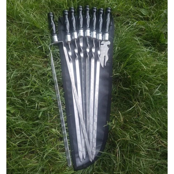 Набор: шампур, вилка, двойной шампур в чехле