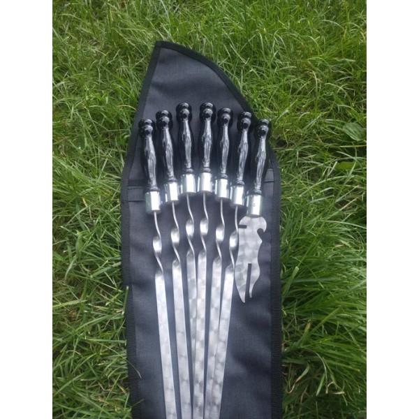 Набор: шампур, вилка, двойной шампур в чехле