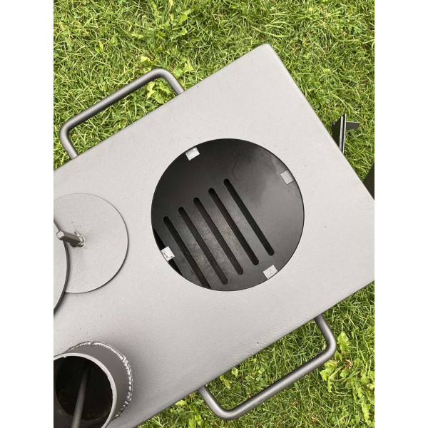 Піч 4 мм опалювально-варильна буржуйка до 30 кв м + кочерга у подарунок