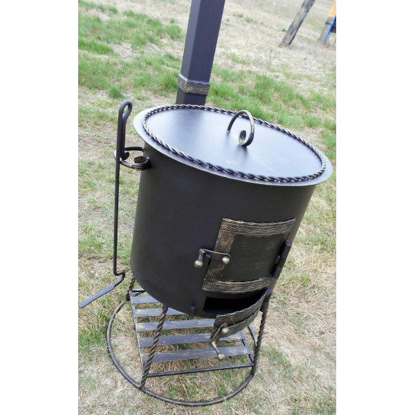 Печь под казан на 20 л. с трубой + кочерга в ПОДАРОК