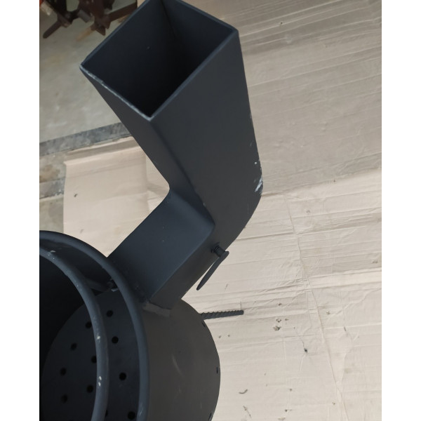 Печь под котел, диаметр 30 см, металл 3 мм, колено под дымоход с шибером