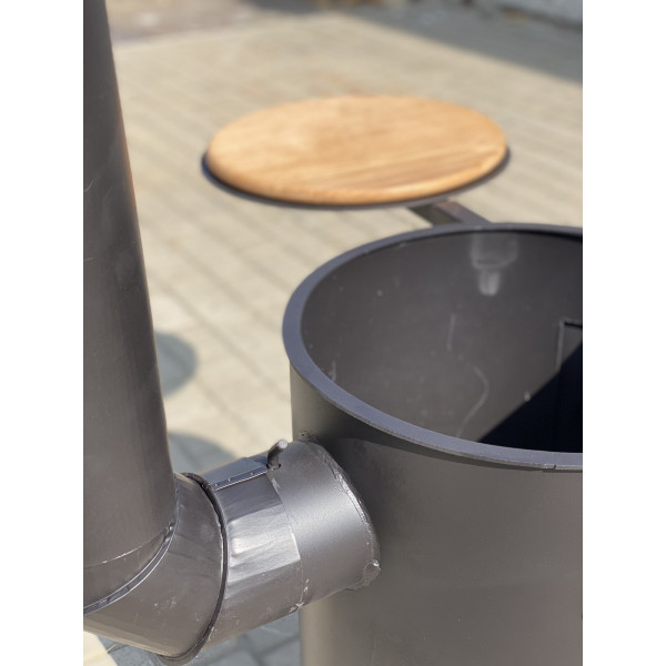 Піч під казан 40 см з трубою та столиком