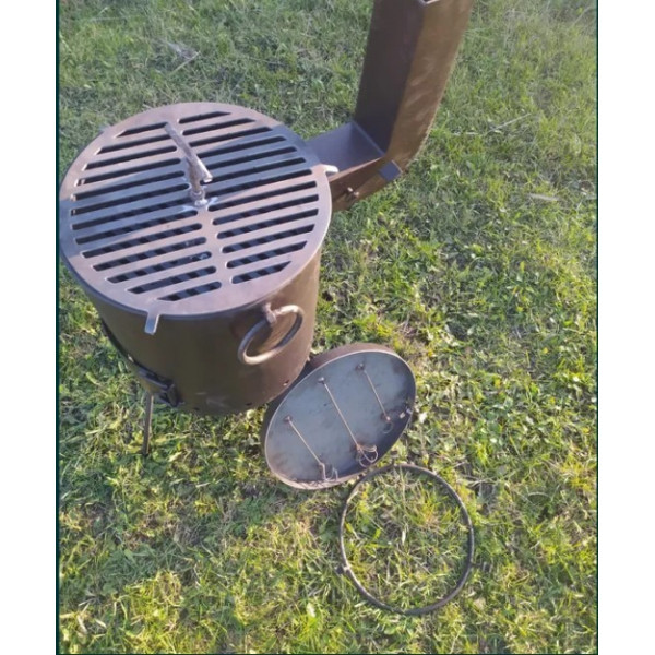 Піч під казан з коптильнею та грилем (40 см)