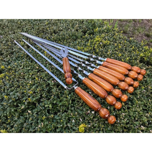 Подарунковий набір шампурів CROWN ручної роботи в шкіряному чохлі