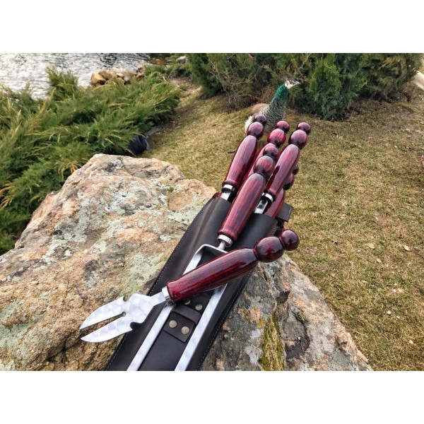 Преміальний подарунковий набір шампурів ECLIPSE ручної роботи в шкіряному чохлі