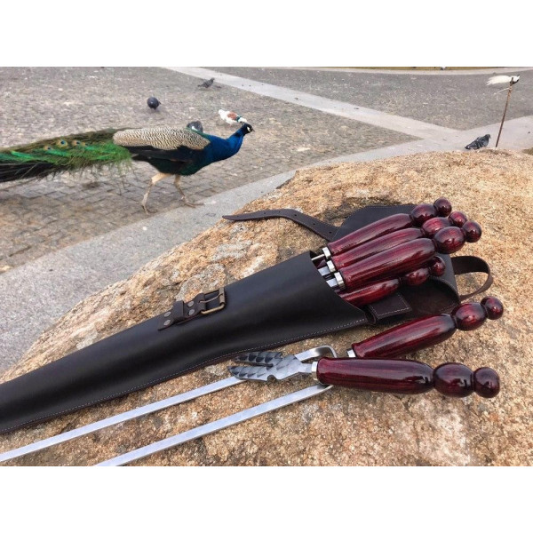 Преміальний подарунковий набір шампурів ECLIPSE ручної роботи в шкіряному чохлі