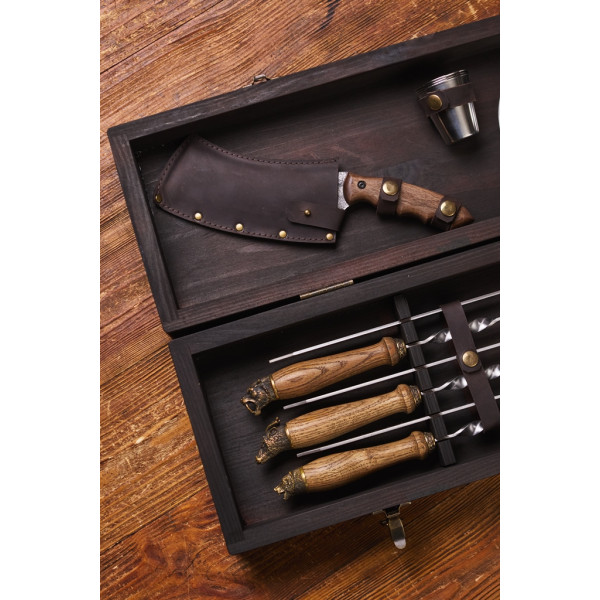 Премиальный набор шампуров Мясные приключения в кейсе