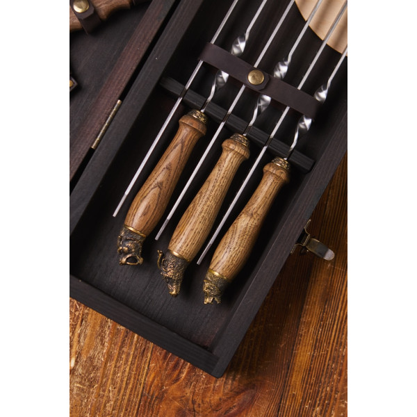 Премиальный набор шампуров Мясные приключения в кейсе