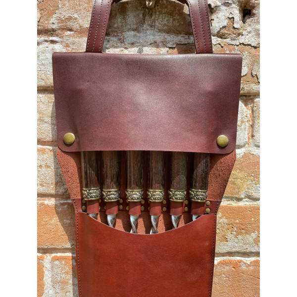 Преміальний набір шампурів ручної роботи у шкіряному чохлі