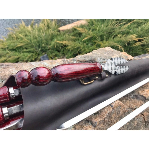 Преміальний подарунковий набір шампурів ECLIPSE ручної роботи в шкіряному чохлі