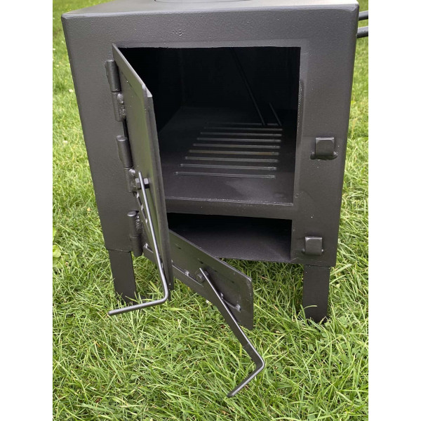 Печь 4 мм отопительно-варочная буржуйка до 30 кв м + кочерга в подарок