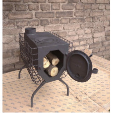 Печь отопительная буржуйка с поверхностью для приготовления 40 кв/м.