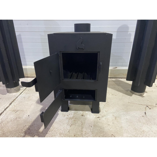 Печь буржука 4 мм с радиаторами отопительно-варочная.