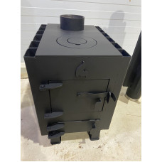 Печь буржука 4 мм с радиаторами отопительно-варочная.