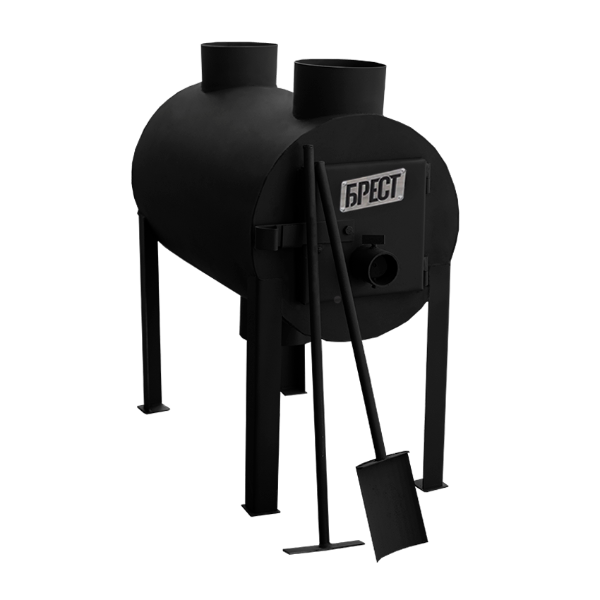 Печь отапливаемая буржуйка Брест 203 с вертикальным выходом тепла