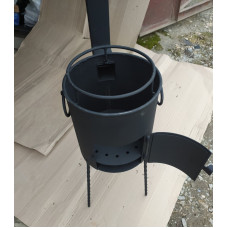 Піч під казан, діаметр 30 см, метал 3 мм, коліно під димар з шибером