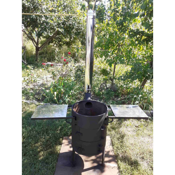 Піч під казан 12-20 л, 6 мм з трубою та столиками
