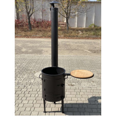 Піч під казан 40 см з трубою та столиком