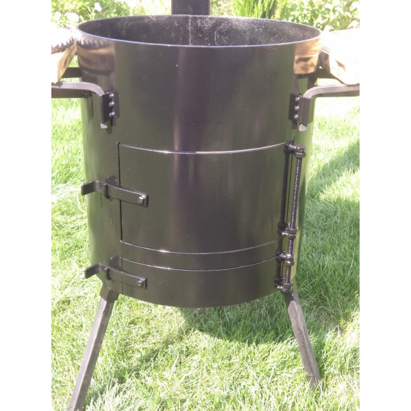 Печь под котел 40 см со столиками и трубой