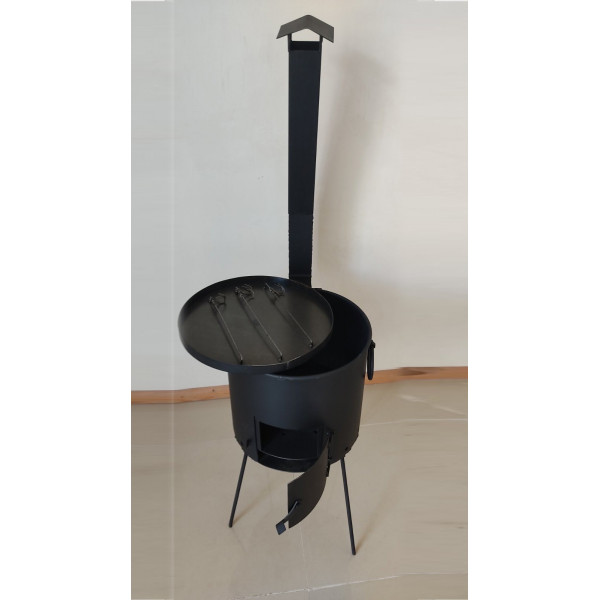 Піч під казан з коптильнею та грилем (40 см)