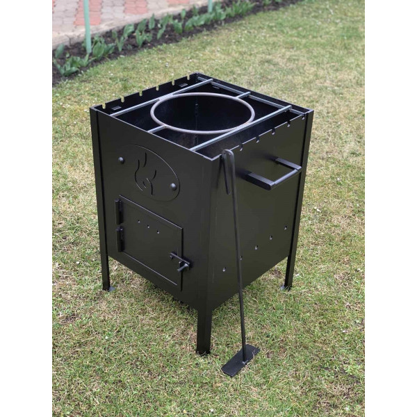 Универсальная печь под котел 6-17 л с решеткой гриль и съемными кольцами.