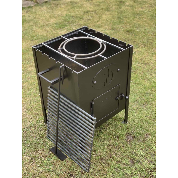 Универсальная печь под котел 6-22 л с решеткой гриль и съемными кольцами.