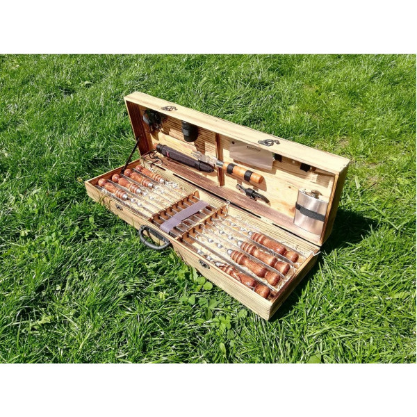 ✅Набор шампуров в деревянном кейсе (V-013)