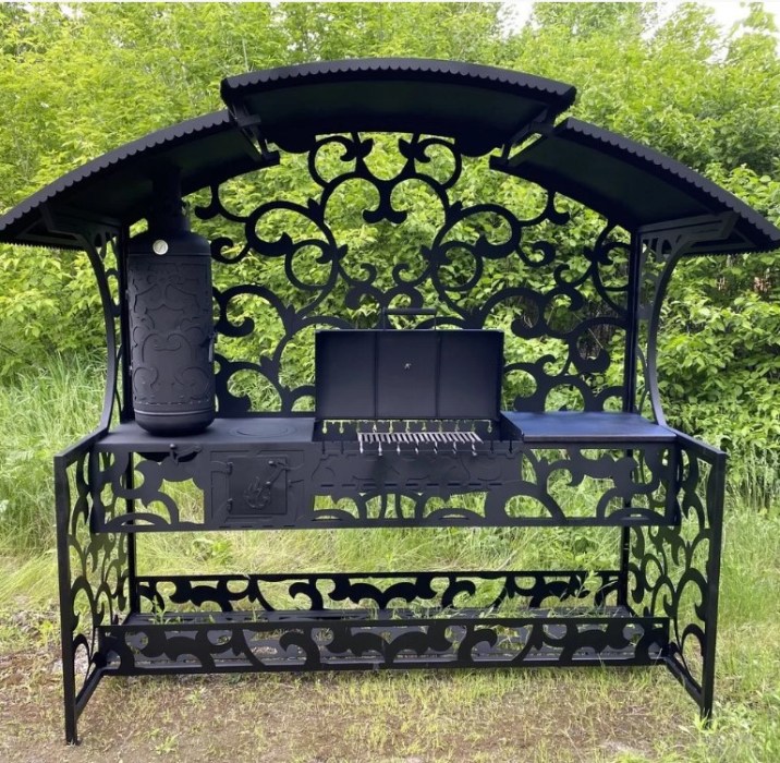 Мангал з дахом та кришкою, сталь 6 мм 